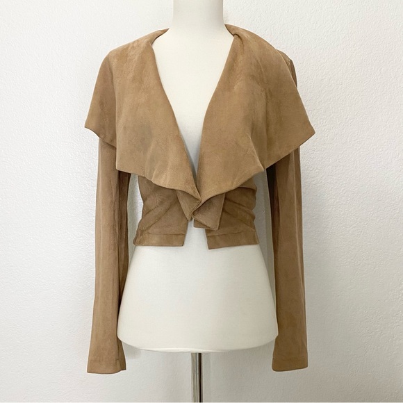 privy Jackets & Blazers - PRIVY Tan Faux Suede Women's Jacket